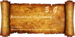 Bontovics Gilgames névjegykártya